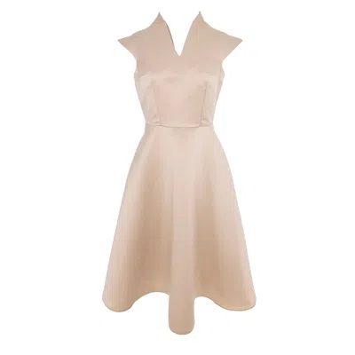 Larisa Dragna Women's Neutrals Ella Midi Dress In White