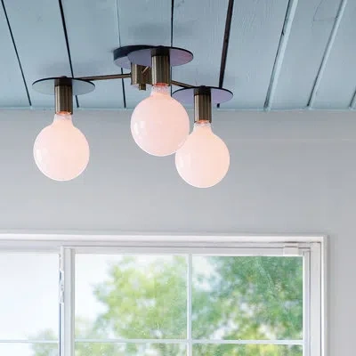 Lark 3-light Two-tone Semi-flush Mount Ceiling Fixture