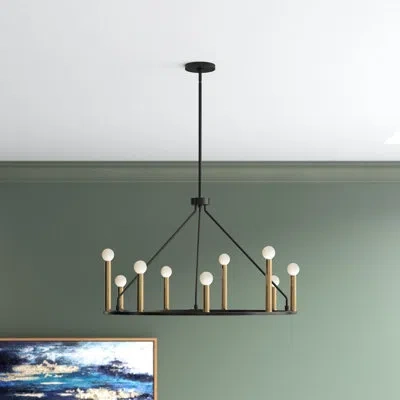 Lark 9-light Two-tone Candle Wagon Wheel Chandelier