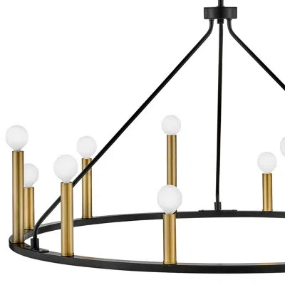 Lark Ajla 12-light Two-tone Candle Wagon Wheel Chandelier