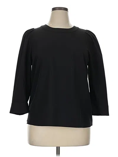 Pre-owned Lark & Ro 3/4 Sleeve Top Black Crew Neck Tops