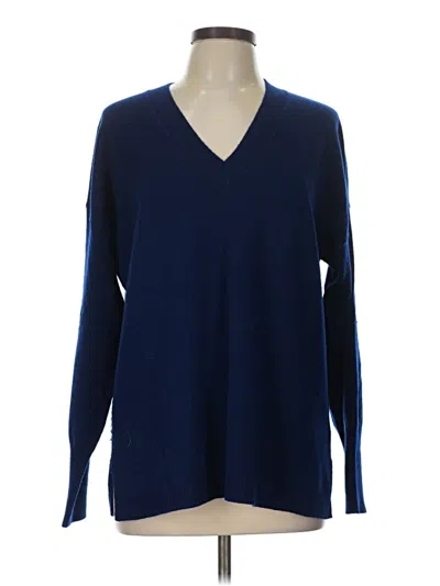Pre-owned Lark & Ro Cashmere Pullover Sweater In Blue
