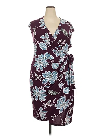 Pre-owned Lark & Ro Casual Dress In Burgundy