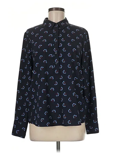 Pre-owned Lark & Ro Long Sleeve Blouse In Black