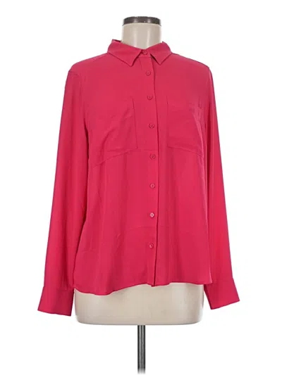 Pre-owned Lark & Ro Long Sleeve Blouse In Red
