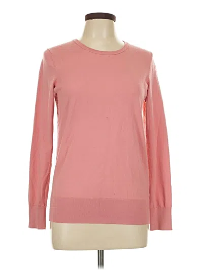 Pre-owned Lark & Ro Long Sleeve Top Pink Crew Neck Tops