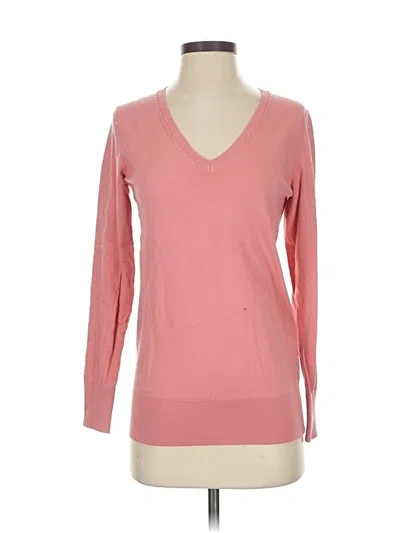Pre-owned Lark & Ro Long Sleeve Top Pink V-neck Tops