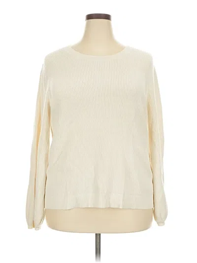 Pre-owned Lark & Ro Pullover Sweater In White
