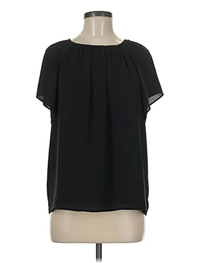 Pre-owned Lark & Ro Short Sleeve Blouse In Black