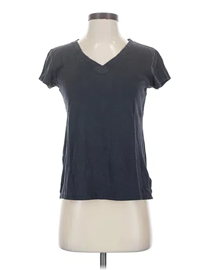 Pre-owned Lark & Ro Short Sleeve Top Gray V-neck Tops