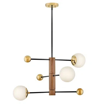 Lark Auggie 3-light Adjustable Multi-tier Chandelier With Etched Opal Globe Shades In Other