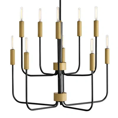 Lark Austen 10-light Exposed Bulb Multi-tier Chandelier In Black