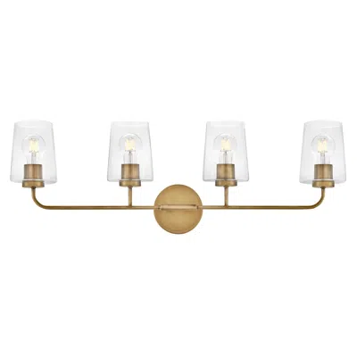 Lark Hinkley Kline 33" Wide Heritage Brass Four Light Bath Vanity Fixture