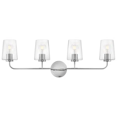 Lark Kline Bath Large Four Light Vanity 33" Clear Chrome