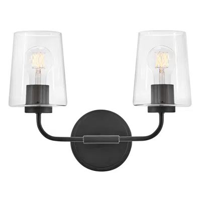 Lark Kline Bath Small Two Light Vanity 14.25" Clear Black