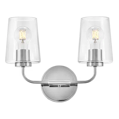 Lark Kline Bath Small Two Light Vanity 14.25" Clear Chrome