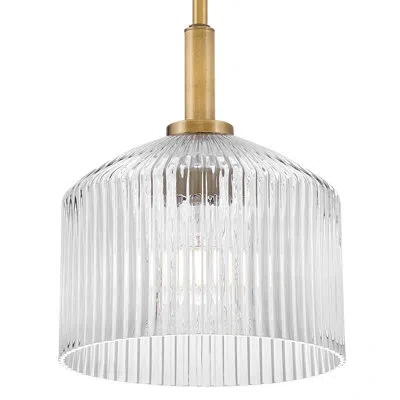 Lark Lisette Small Pendant Light With Ribbed Glass In Clear