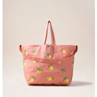 Lark London Elizabeth Scarlett Lemon Blossom Carryall Bag In Pink