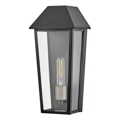 Lark Outdoor Wall Mount Lantern With Clear Glass In Matte Black;satin Black