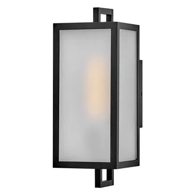 Lark Outdoor Wall Mount Lantern With Etched Glass In Matte Black;satin Black