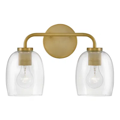 Lark Percy Small Two Light Vanity 14.75" Lacquered Brass