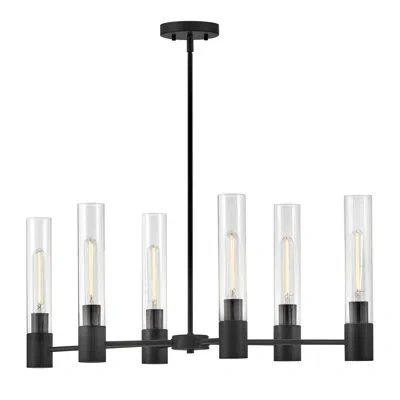 Lark Shea 6 - Light Sputnik Modern Linear Chandelier In Black