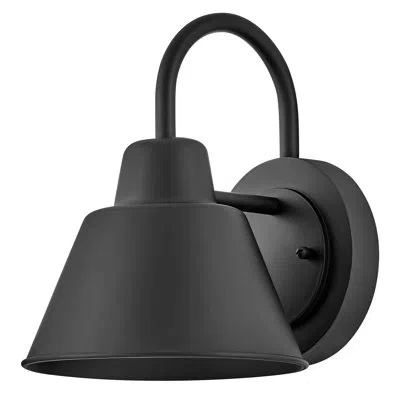 Lark Wes 8" Outdoor Gooseneck Barn Light - Coastal Elements Collection In Black
