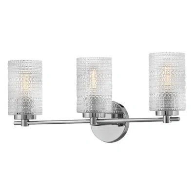 Lark Witt 3-light Bath Vanity Fixture With Clear Hobnail Glass In Chrome