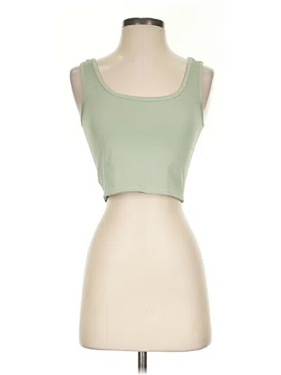 Pre-owned Larken Tank Top Green Strapless Neckline Tops