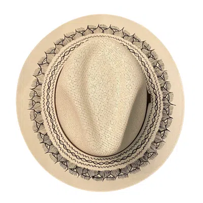 Larkin Lane Women's Black / White Hand-painted Hat From Mexico - White, Black In Black/white