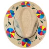 Larkin Lane Women's Hand-painted Hat From Mexico - Floral - Sand, Multi- Multicolour