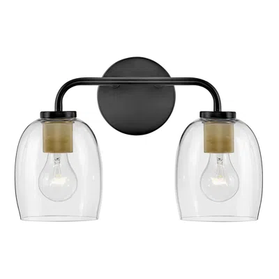 Lark -percy Bath-two Light Vanity-black-lacquered Brass