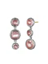 Larkspur & Hawk Rhodium-plated Catherine Round 3 Quartz Earrings In Metallic