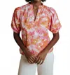 Laroque Alix Blouse In Multi Pink/orange White In Orange