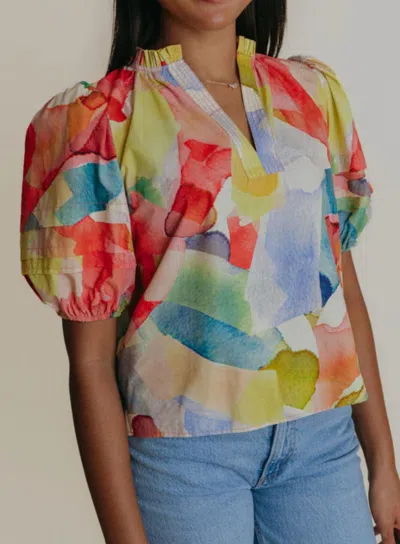 Laroque Alix Short Sleeve Blouse In Tuscano In Multi