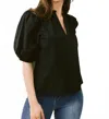 Laroque Alix V-neck Top In Black In Black