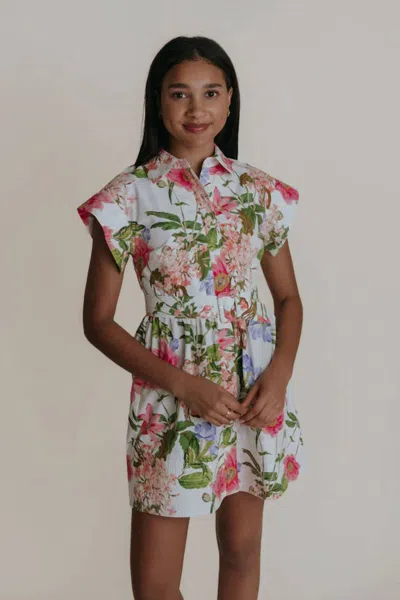 Laroque Fallon Short Sleeve Top In Harbor Side Floral In Pink