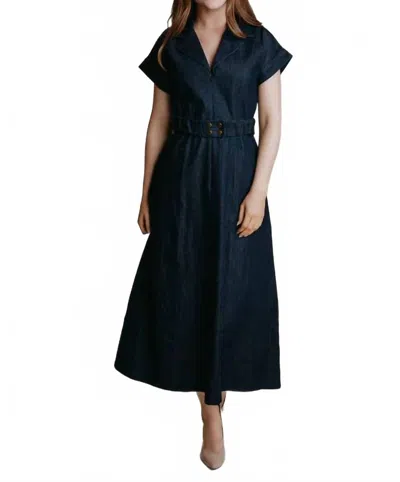 Laroque Aly Dress In Denim In Black