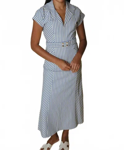 Laroque Aly Midi Dress In Blue Stripe