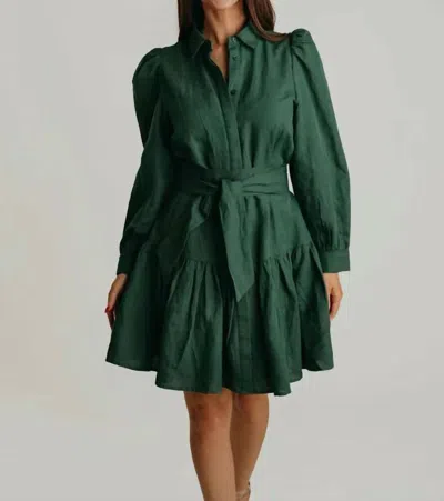 Laroque Austin Long Sleeve Dress In Green In Gray
