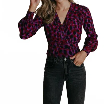 Laroque Avery Top In Paint Stroke In Brown