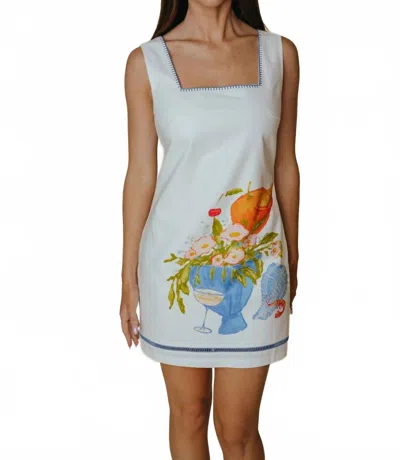 Laroque Brooklyn Mini Dress In La Mer In White
