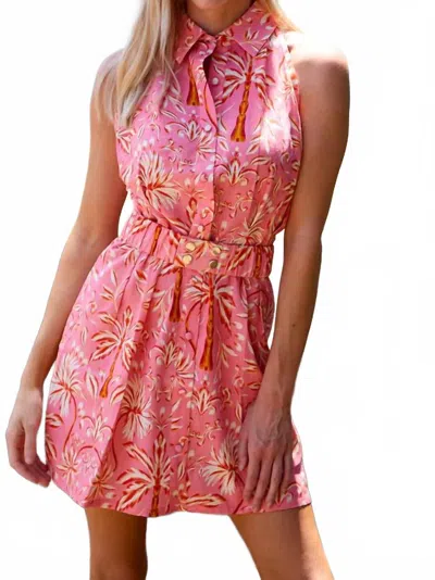 Laroque Carol Dress In Pink Palm