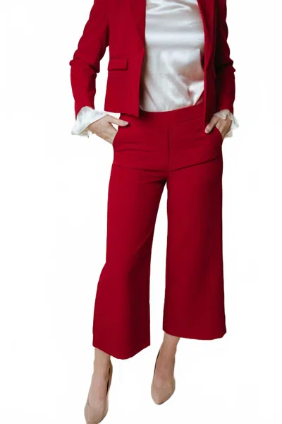 Laroque Carson Crop Pant In Red In Burgundy