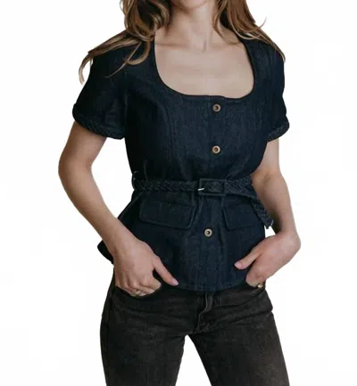 Laroque Cassie Top In Dark Denim In Blue