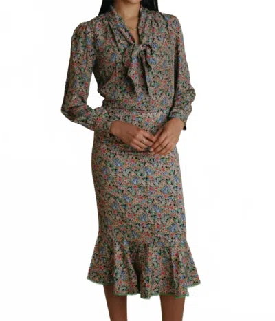 Laroque Cece Flare Skirt In Blue In Multi