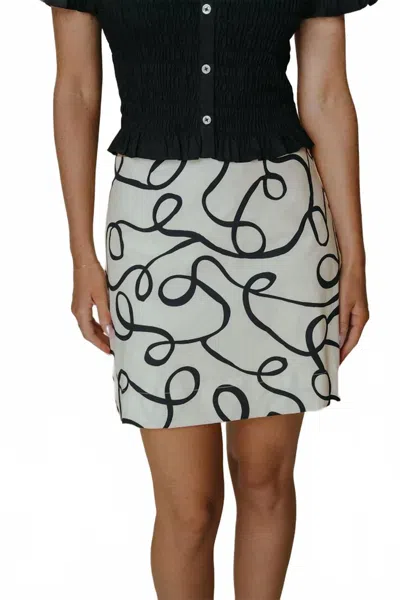 Laroque Chandler Mini Skirt In Scribble In Gold