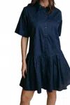 Laroque Collared Hannah Dress In Navy In Blue