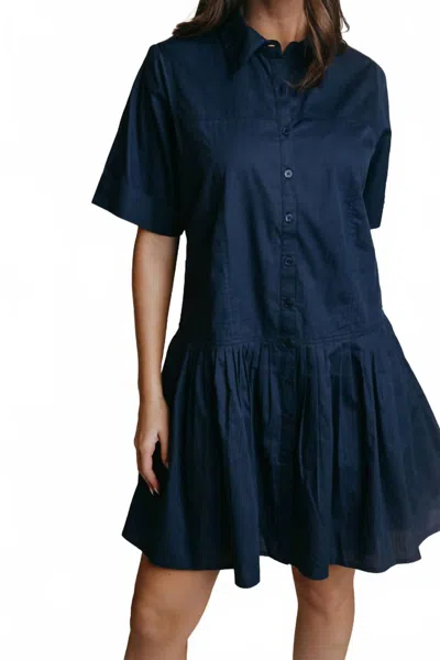 Laroque Collared Hannah Dress In Navy In Blue