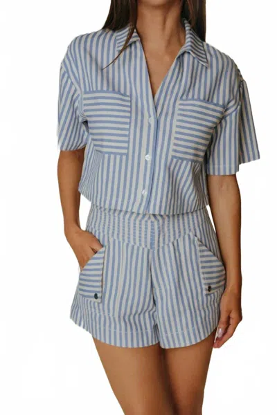 Laroque Cypress A-line Short In Blue Stripe